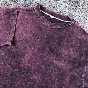 Vintage Crazee Wear Shirt Mens Large Purple Acid Wash Crew Neck Tee USA 90s